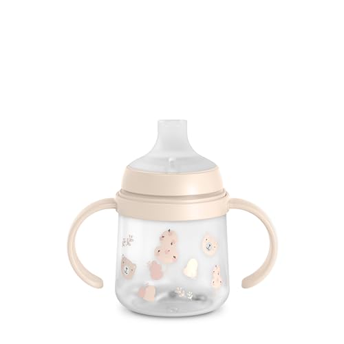 Suavinex, Biberon à Anses, Tasse Apprentissage Bébé avec Bec Souple en Silicone, Système Anti-Colique, Gourde Enfant avec Poignées, Antifuites, Passe...
