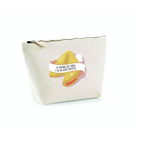 Pochette femme BISCOTTO de la chance en coton premium et zip métallique