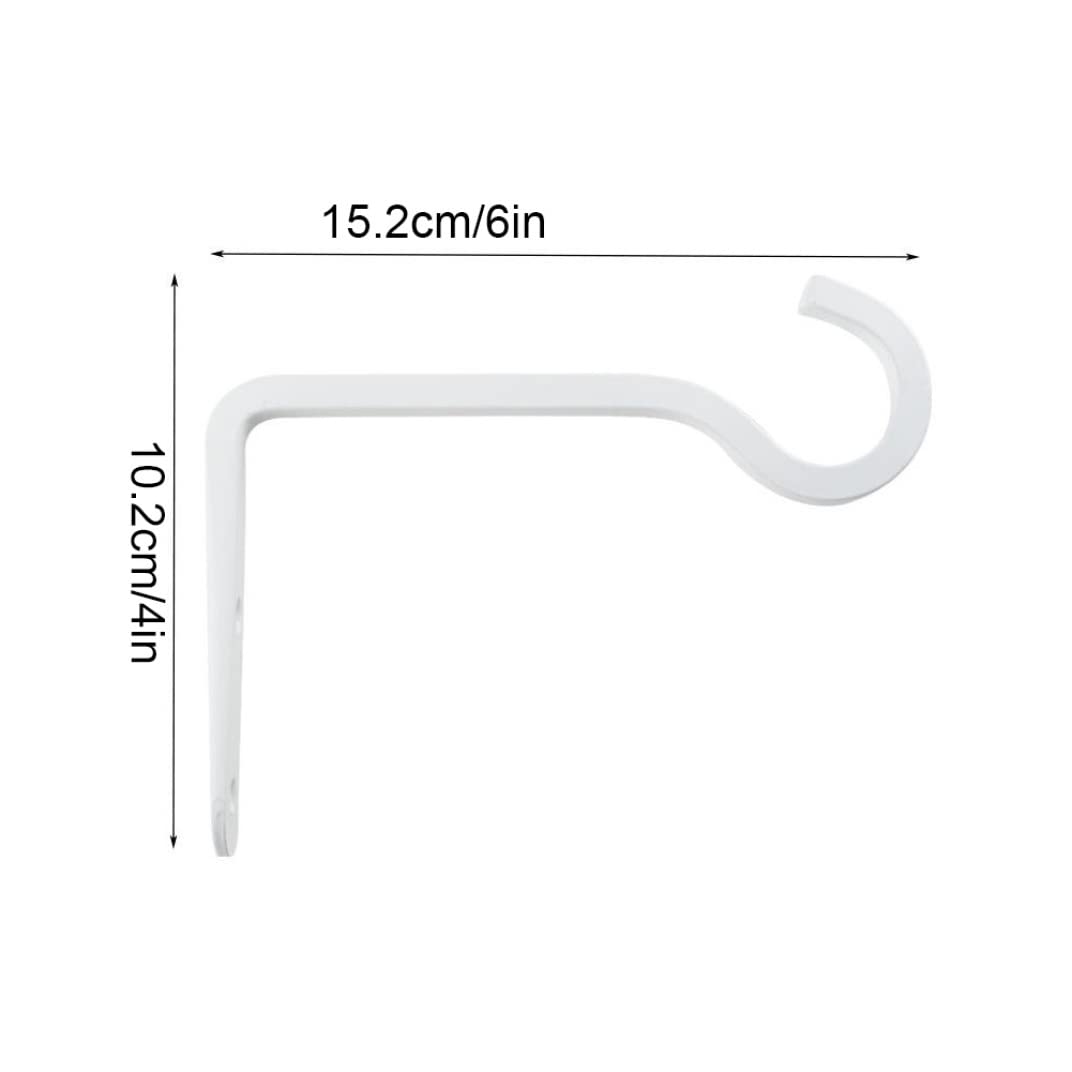 Soporte para Colgar Plantas, Gancho metálico para Colgar en la Pared de 6 Pulgadas con Tornillos para macetero de linternas, Color Blanco