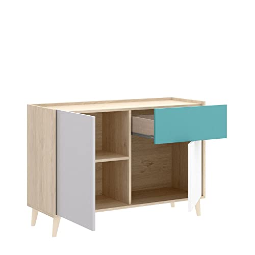 Mobelcenter-Mueble-Aparador-Nova-2-Puertas-1-Cajon-Buffet-Moderno-Armario-Auxiliar-Comedor-Color-Blanco-Natural-Esmeralda-y-Gris-Medidas-Ancho-105-cm-x-Fondo-43-cm-x-Alto-75-cm-1342