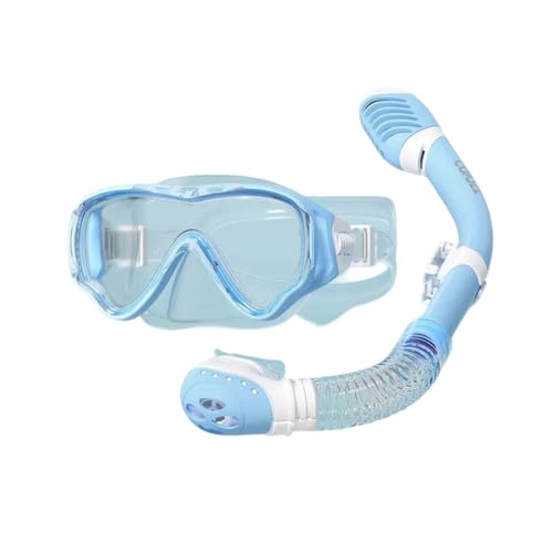 Kids Underwater Scuba Diving Mask and Snorkel Anti Fog Easy Breath Set Blue Set