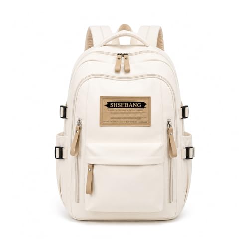 Mochila Feminina Masculina para Notebook, Trabalho e Viagem (Off White)