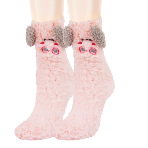 Image of Benefeet Sox Funny Animal Fuzzy Socks for Women Girls - Cute Fluffy Slippers, Cozy Warm Winter Plush Sleeping Socks