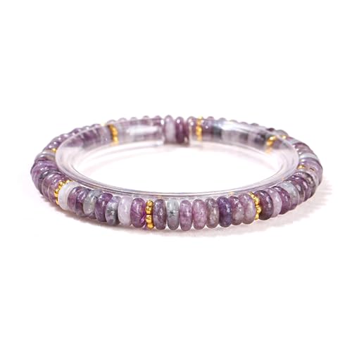 VIBILIA Healing Crystal Bracelets for Women Handmade Small Beaded Bracelets Natural Stone Spacer Shape Gemstone Stretch Adjustable Bracelets Unique Jewelry Gifts