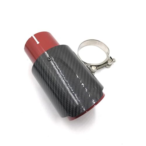 Tubo escape de carbono que elimina el aspecto oxidado con salida de 101mm y fondo rojo