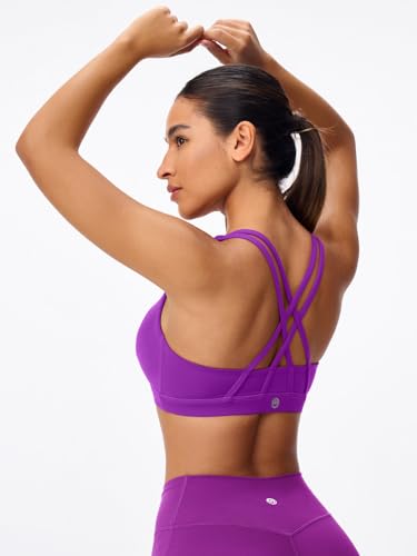 Image of Strappy Sports Bra Criss Cross Back Padded