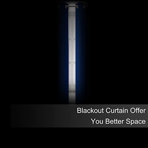 Image of LEMOMO Blackout Curtains 52 x 63 inch /Royal Blue Curtains Set of 2 Panels /Thermal Insulated Room Darkening Bedroom Curtains