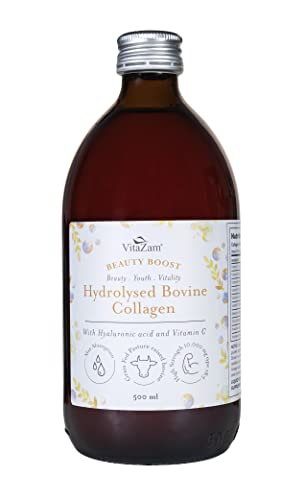 VitaZam Bovine Collagen Liquid 10000mg with Hyaluronic Acid, Silica, Biotin, Vitamin C, Vitamin B12, Healthy Skin, Hair, Nails, Joints, Liquid Collagen for Women & Men