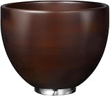 ULTICOR Premium Walnut Wood Mixing Bowl Compatible with KitchenAid 4.5 & 5 QT Tilt-Head Models – Natural True Walnut Wooden Bowl with Stainless Steel Locking Base | 5QT
