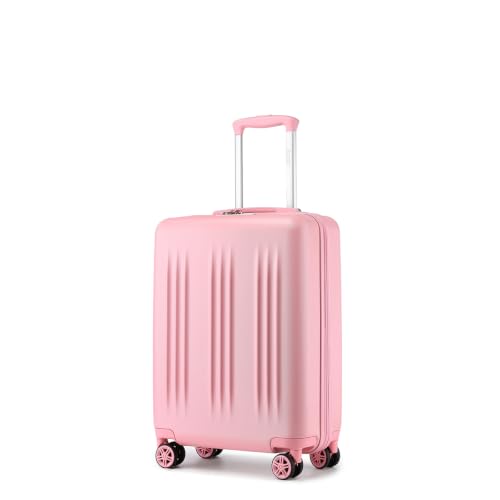 Image of Kono Carry On Luggage 22x14x9 Airline Approved 20 Inch Expandable, Pink