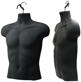Upper Male Torso Form, Black