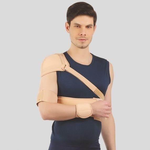 Flamingo Shoulder Immobilizer with Support Brace | Suitable for Shoulder Brace for Broken or Fractured Bones, Dislocation, Sprain| Beige | XXX-Large