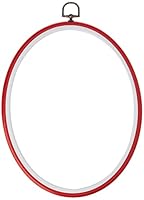 Vervaco Stickrahmen Plastik Stickerei Rahmen ROT Kreuzstich Zubehör Rahmen ca. 20 x 25 cm Kunststoff Wanddekoration DIY Stickbilder zum Aufhängen Handwerksmaterial