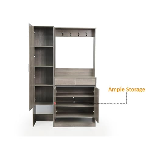 Image of Royaloak Tivoli Italian Shoe Rack |MDF with Melamine Finish | Cloth Hanger |Modern Design Shoe Rack for Home |Telescopic Channel | Closer Hinges | Ample Storage| Durable and Long Lasting Shoe Stand