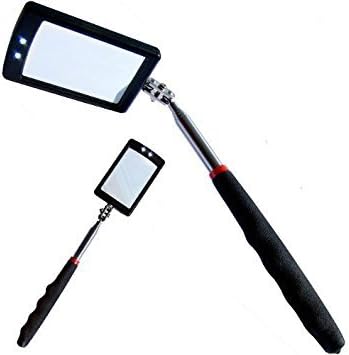 Xtools Telescopic Inspection Mirror with 2 Bright LEDs Extends 29-87cm