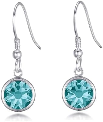 Philip Jones December Birthstone Drop Earrings Created with Blue Topaz Zircondia® Crystals