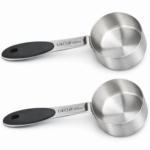 Set 2 piezas taza medidora 1/4 taza acero inox miniatura 1
