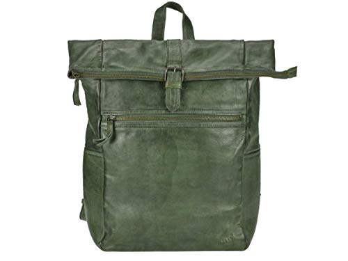 Bear-Design Rucksack aus Leder für Damen und Herren im Rolltop-Stil