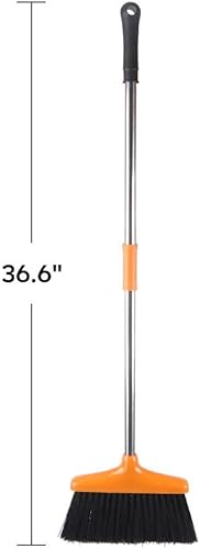 Miniatura 4 de FGY Juego de escoba y recogedor, escoba de pie y bandeja para el polvo para perros, gatos, mascotas, uso doméstico (negro)
