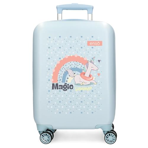 Enso Magic Summer Cabinekoffer, blauw, 33 x 50 x 20 cm, stijf, 2 kg, zijdelingse combinatiesluiting, ABS, 2 kg, 33 l, handbagage, Blauw, Eén maat, cabinekoffer