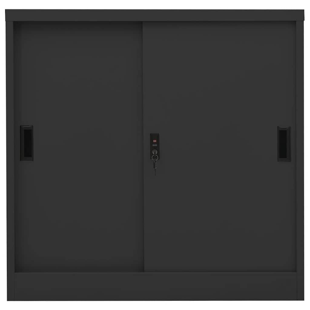 vidaXL Armoire de Bureau avec Porte Coulissante Armoire de Rangement Classeur Meuble de Rangement Maison Intérieur Anthracite 90x40x90 cm Acier