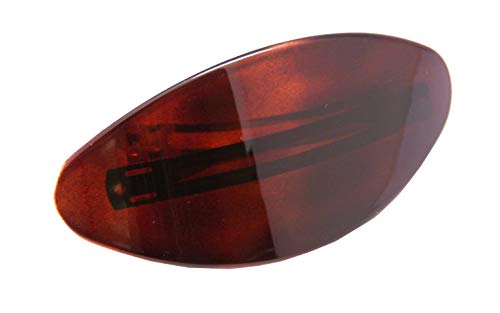 Parcelona French Oval Extra Large Tortoise Shell Brown Celluloid Automatic Hair Clip Hair Barrette cover