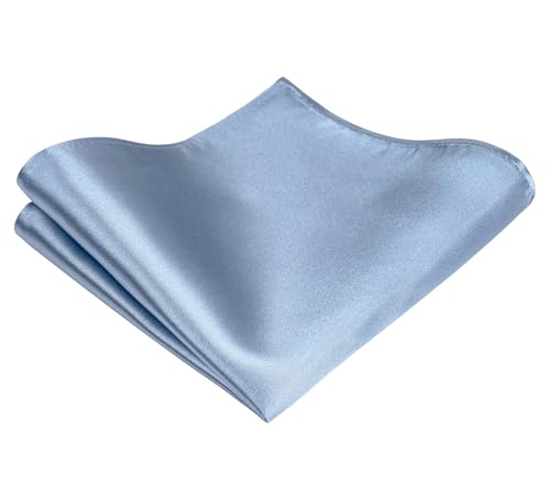 Image of TIE G Solid Satin Woven dyed Color Formal Black Necktie and Pocket Square Sets in Gift Box