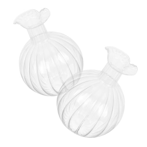 POPETPOP 2piezas Jarrón De Transparente Maceta para Jacintos Jarrón Pequeño De Vidrio para Flores Secas Decoración De Mesa para Bodas y Estilos Rústicos