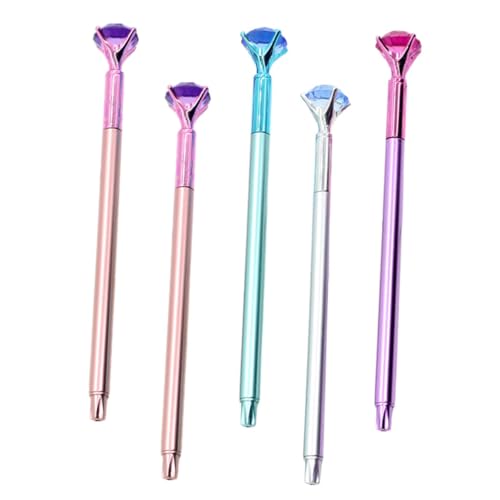 Set 5 bolígrafos gel negro diseño diamante para escritura suave