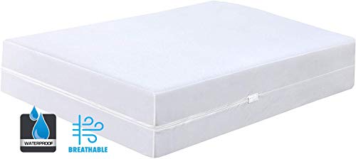 Zipper Waterproof Mattress Protector Encasement Queen Bed Size 60x80x15-18Inches Extra Deep Pocket Protector