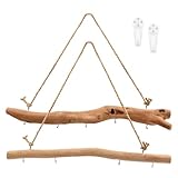 DiQiRenQin 15Inch Driftwood Wall Hanging Jewelry Organizer - 2pcs Rustic Wood Tree-Shaped Wall Decor with 4/5 Hooks for Rustic, Boho & Farmhouse Home