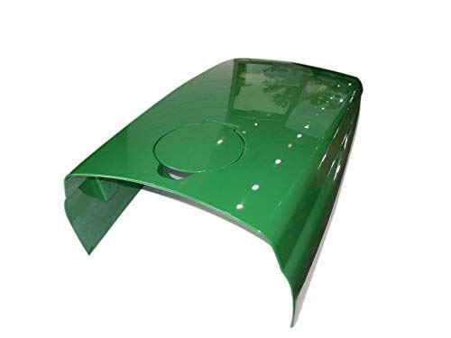 New Kumar Bros USA Upper Hood With Installed Fuel Door With Fuel Door/CLIPS/CATCH and LH/RH Decal Set Compatible with JohnDeere 4400