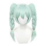 LAOBAO バニーガール Bunnies コスプレ ウィッグ ツインテール 水色 緑 メッシュ かつら カツラ ロングカール 耐熱 変装用ウィッグ コスチューム小物 パーティー お祭り ハロウィン 仮装 cosplay wig (バニーガールA)
