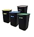 BuyStar Set 3 Pattumiere Chiuse per Raccolta Differenziata, 50 Lt più Omaggio Pattumiera per Rifiuti Indifferenziati