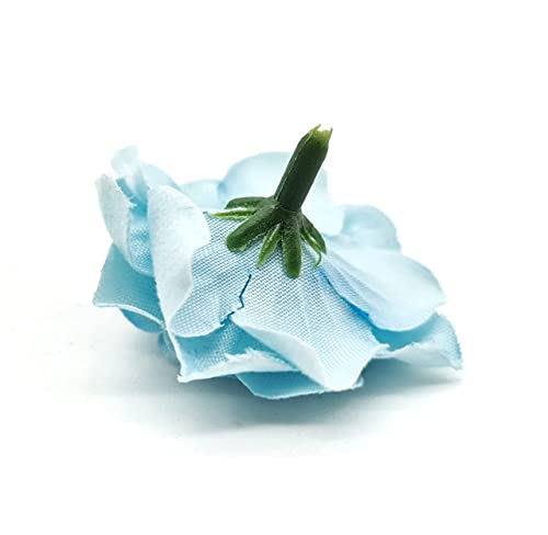 Image of SATYAM KRAFT 12 Pcs Artificial Eden Rose Flower Heads | Fabric Fake Roses for Home Decoration, Mandir Pooja, Wedding, DIY Craft & Cake Decoration, Floral Arrangements (4 cm) (Light Blue)
