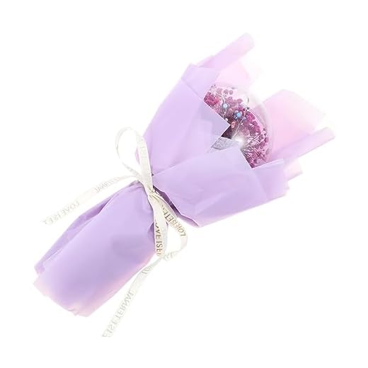 AOKWAWALIY 1 Bobo Bola Llena de Estrellas Globos Ramos de Flores Ramo de Flores Dulce Flores secas Ramo seco Bola Bobo el plastico Púrpura