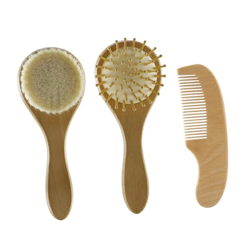 Vaguelly Hair Hairbrush Boys and Girls Boys and Girls Brush Comb Baby Gentle Scalp Grooming Soft Woolen Brush Set