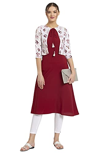 Image of ALC Creation Women's Skinny Kurta (ALC4045MAROON Maroon S)