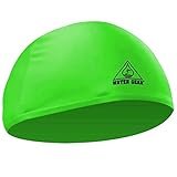 Water Gear Synthetic Fiber Swim Cap - Comfortable and Durable Swimming Cap - Keeps Short or Long Hair Dry (Green)