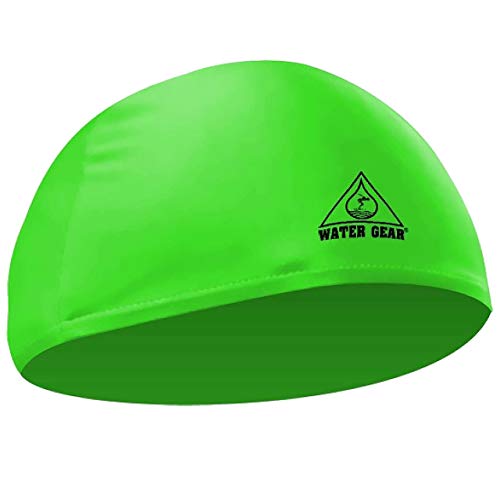 Water Gear Synthetic Fiber Swim Cap - Comfortable and Durable Swimming Cap - Keeps Short or Long Hair Dry