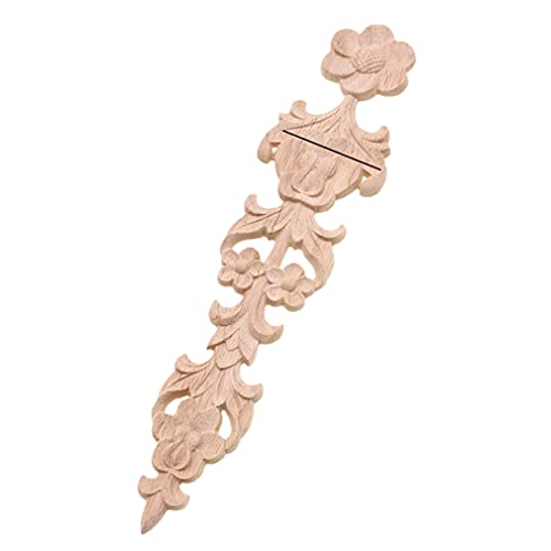 Carved Wood Applique Door Ornament with Flower and Crossbow