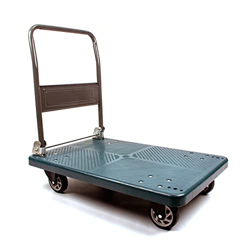 Plattformwagen Transportwagen klappbar Schwerlast 200KG Einhändig Falten Transporthilfe mit Rollen mit Mute Wheels Plattform-Trolley Den grauen Cover