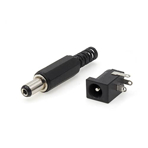Fiche mâle DC 5.5 x 2.1mm dorée pour éliminer les faux contacts d'alimentation électrique