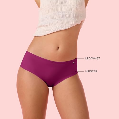 Image of Enamor Innovations Invisi, All Day Comfort, Mid Waist Hipster Panty for Women - No Visible Panty Lines, Sweat Wicking, Free Cut, Full Coverage - PH40