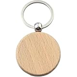 [SLLS] 50個 丸型木製キーホルダー 木製キータグ 名入れ可能 ギフト用 (シェイプ9)