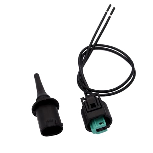 Opuweiy 2 PCS Outside Ambient Air Temperature Sensor and Plug Kit Import Direct Ambient Temp Sensor Connector OEM #0075421318 0005428418 5S11829 Compatible with Benz (Black)