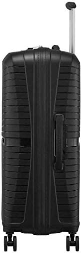 Image of American Tourister 8 Spinner Wheels Trolley Bag for Travel | AIRCONIC 55 Cms Polypropylene Hardsided Small Cabin Luggage Bag | Suitcase for Travel | Trolley Bag for Travelling, Black