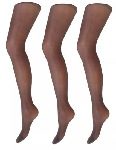 Cindy Women's Ladder Resist Tights with Panel Gusset (3 Pair Pack) (X-Large (48"-54" Hip), Storm Grey)