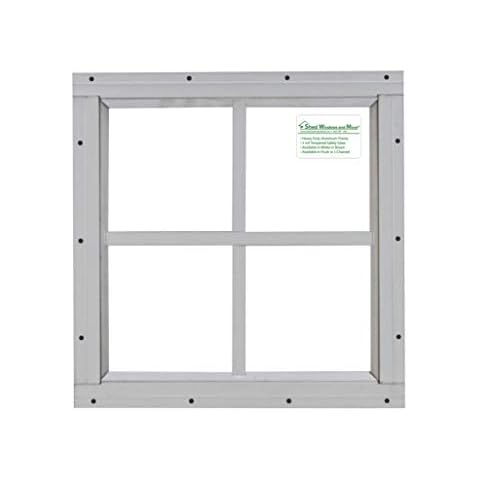 Shed Windows and More, Square Shed Window 16" x 16" White Flush, Playhouse Window Cover