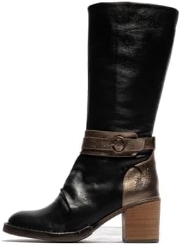 Fly London Damen BEIF165FLY Fashion Boot, Black/DK. Gold, 35 EU